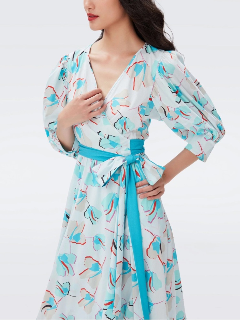 DVF Roxanna Floral Wrap Midi Dress Size 6 Pockets - Picture 14 of 16